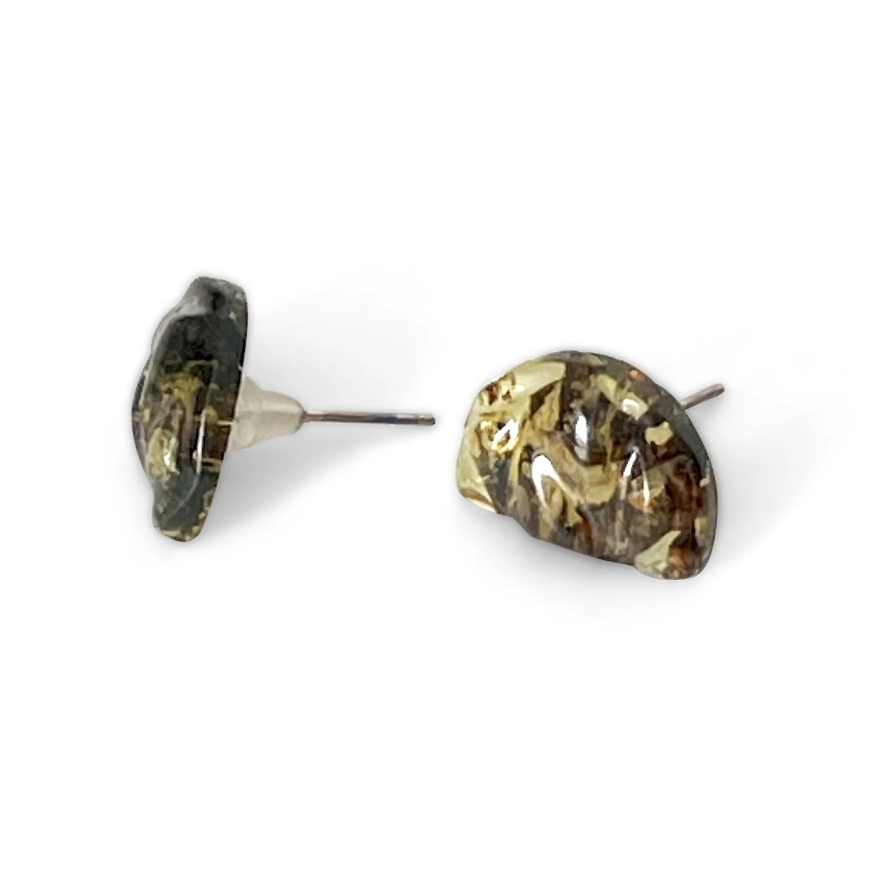 Gradient Yellow Geniune Amber Stud Earrings
