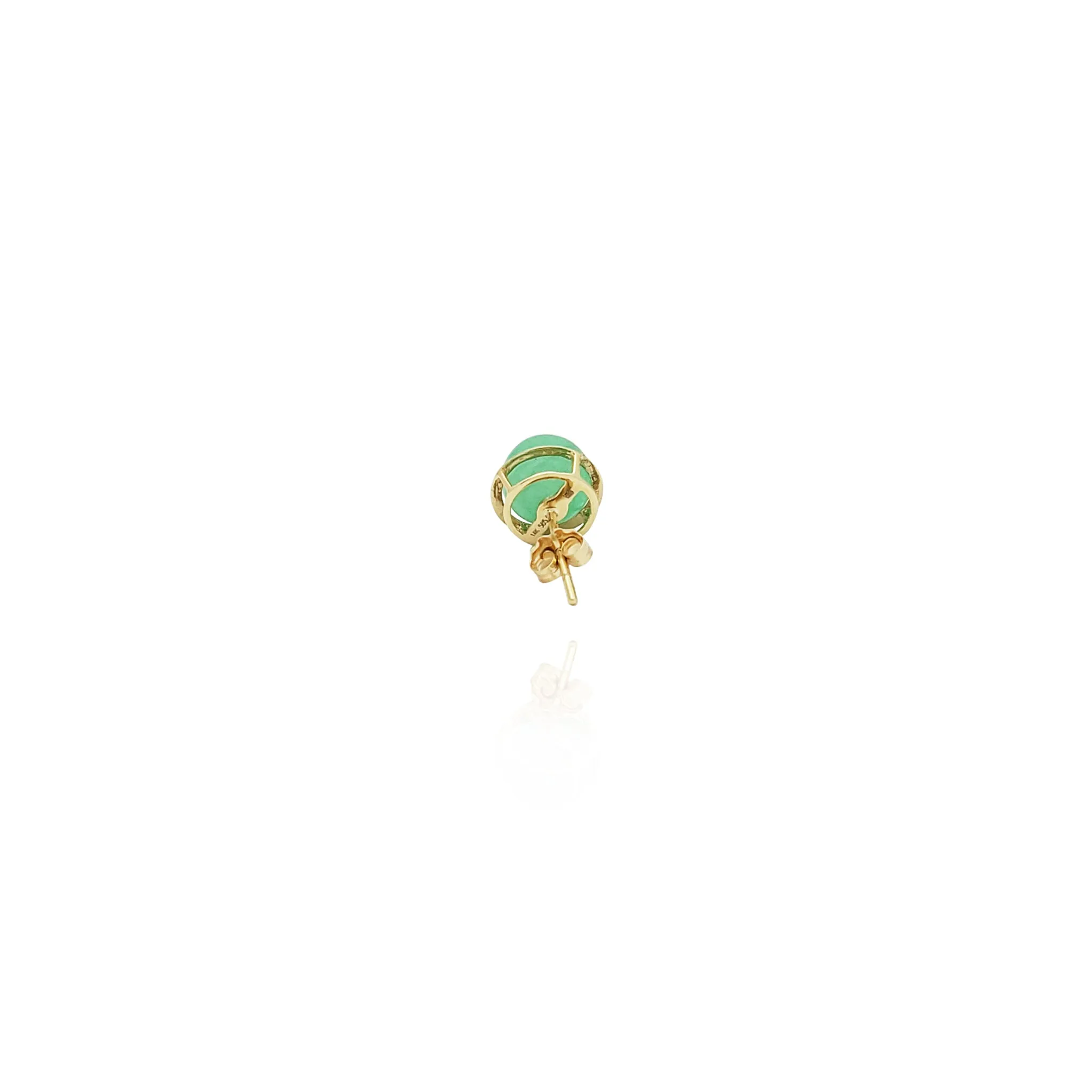 Jade Bead Basket Earrings (14K)