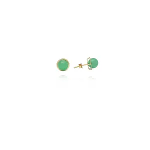 Jade Bead Basket Earrings (14K)