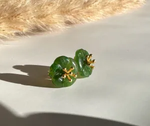 Jade Flower Earrings - #504