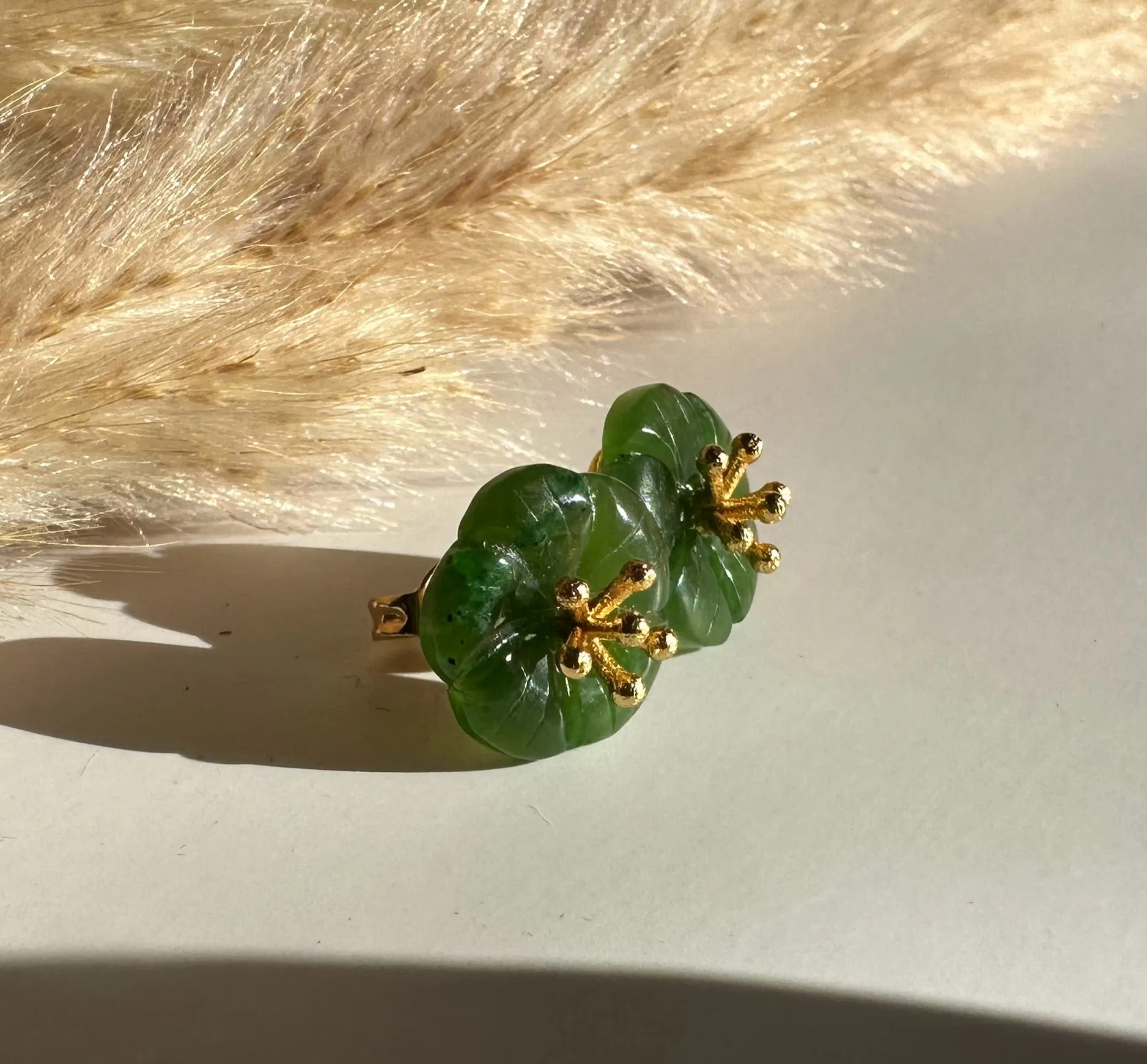 Jade Flower Earrings - #504