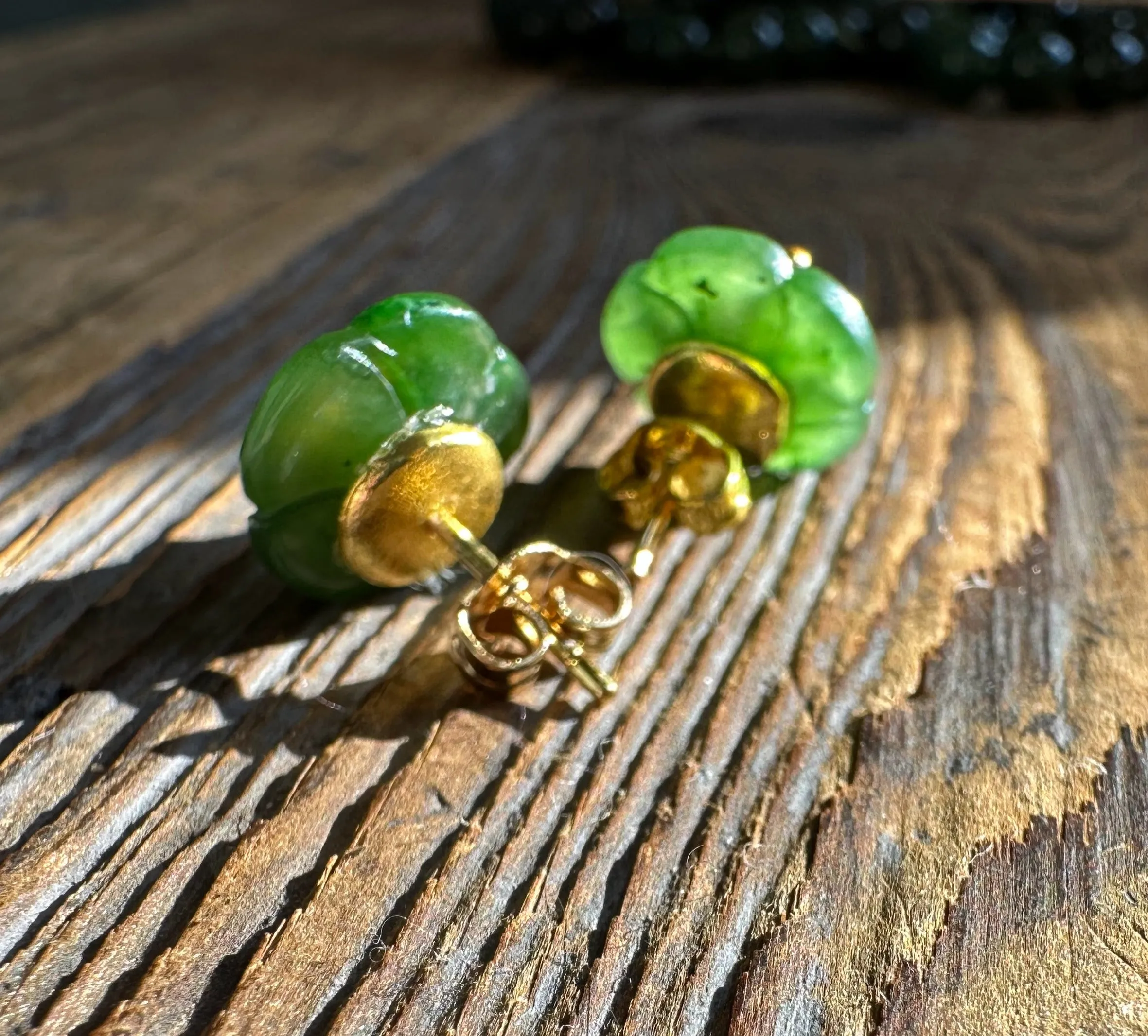 Jade Flower Earrings - #504