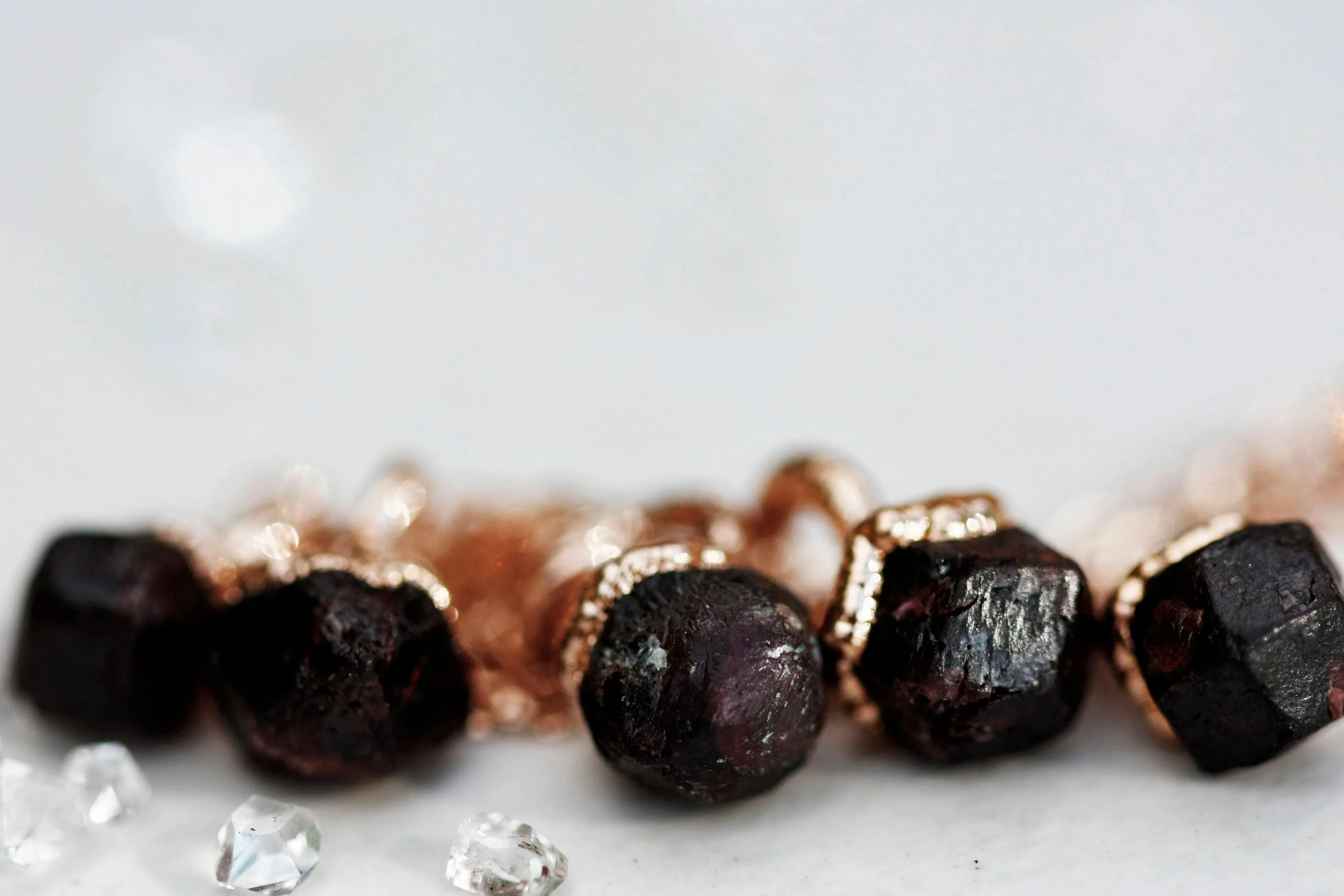 January Raindrops Necklace · Dark Garnet