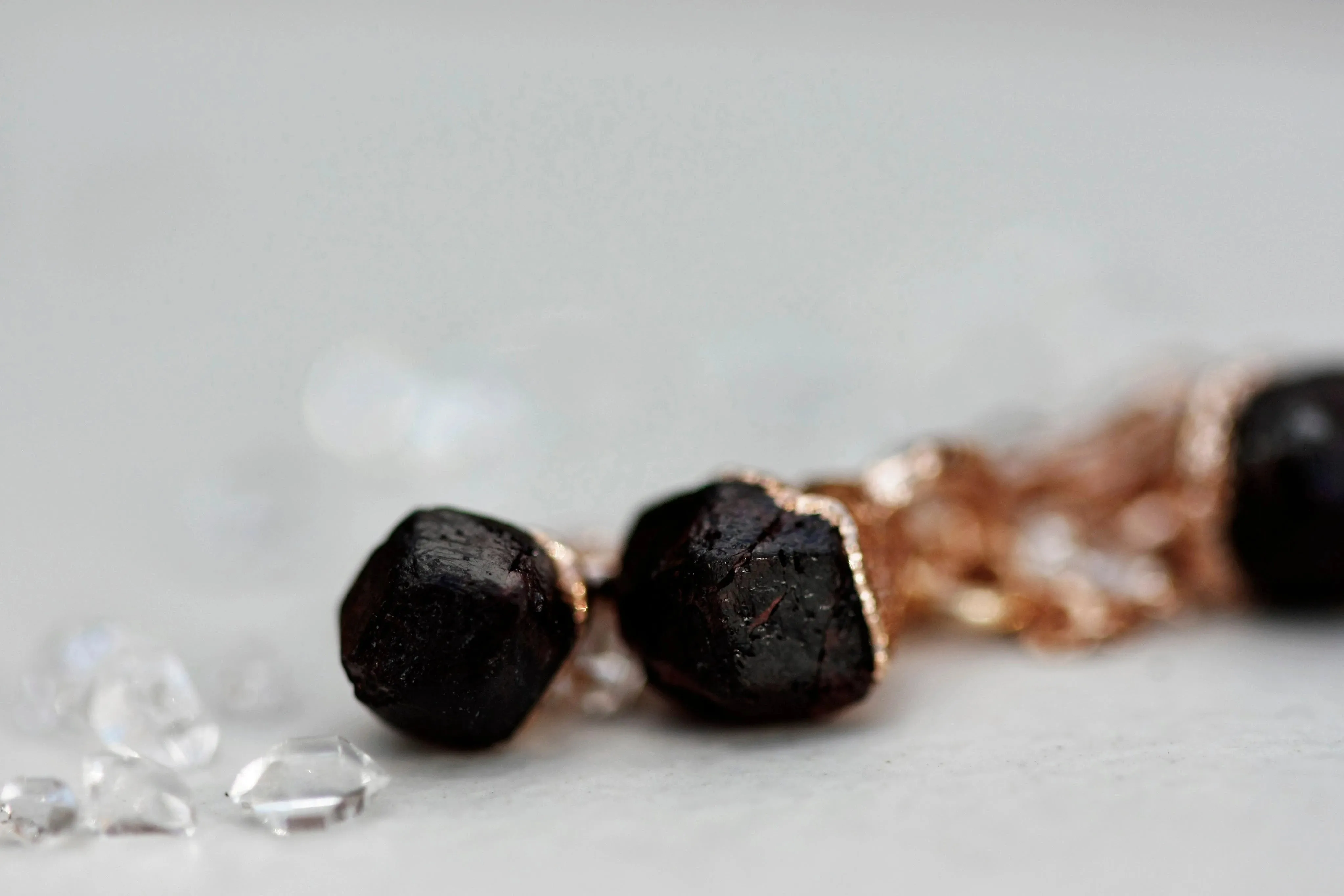 January Raindrops Necklace · Dark Garnet