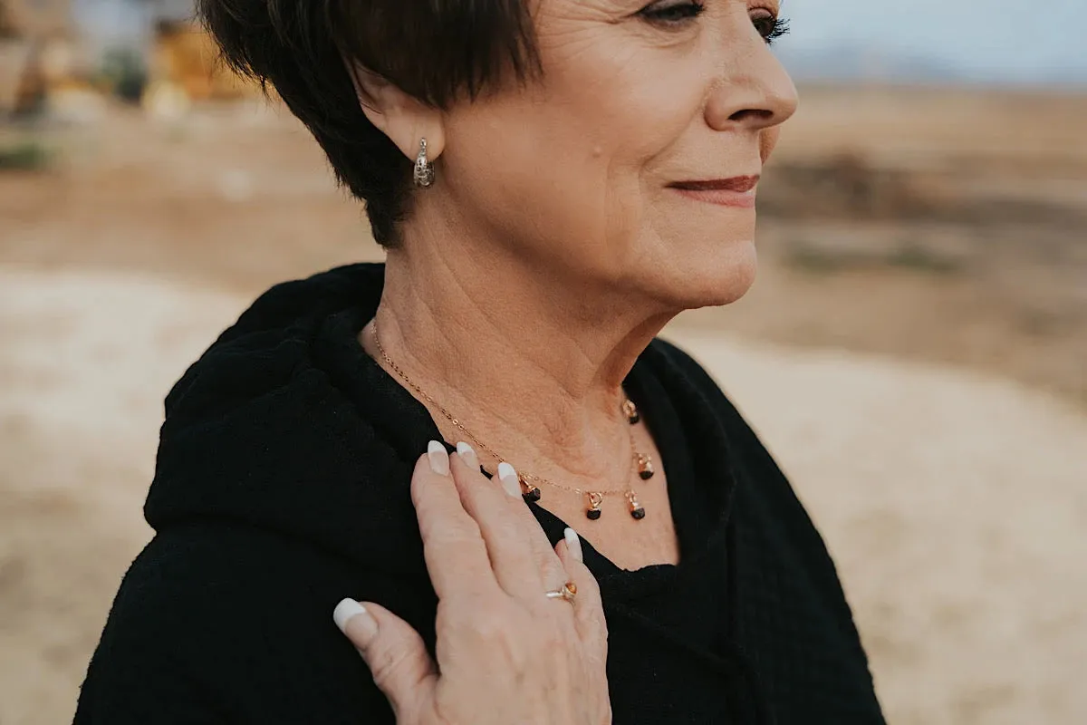 January Raindrops Necklace · Dark Garnet