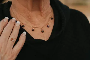 January Raindrops Necklace · Dark Garnet
