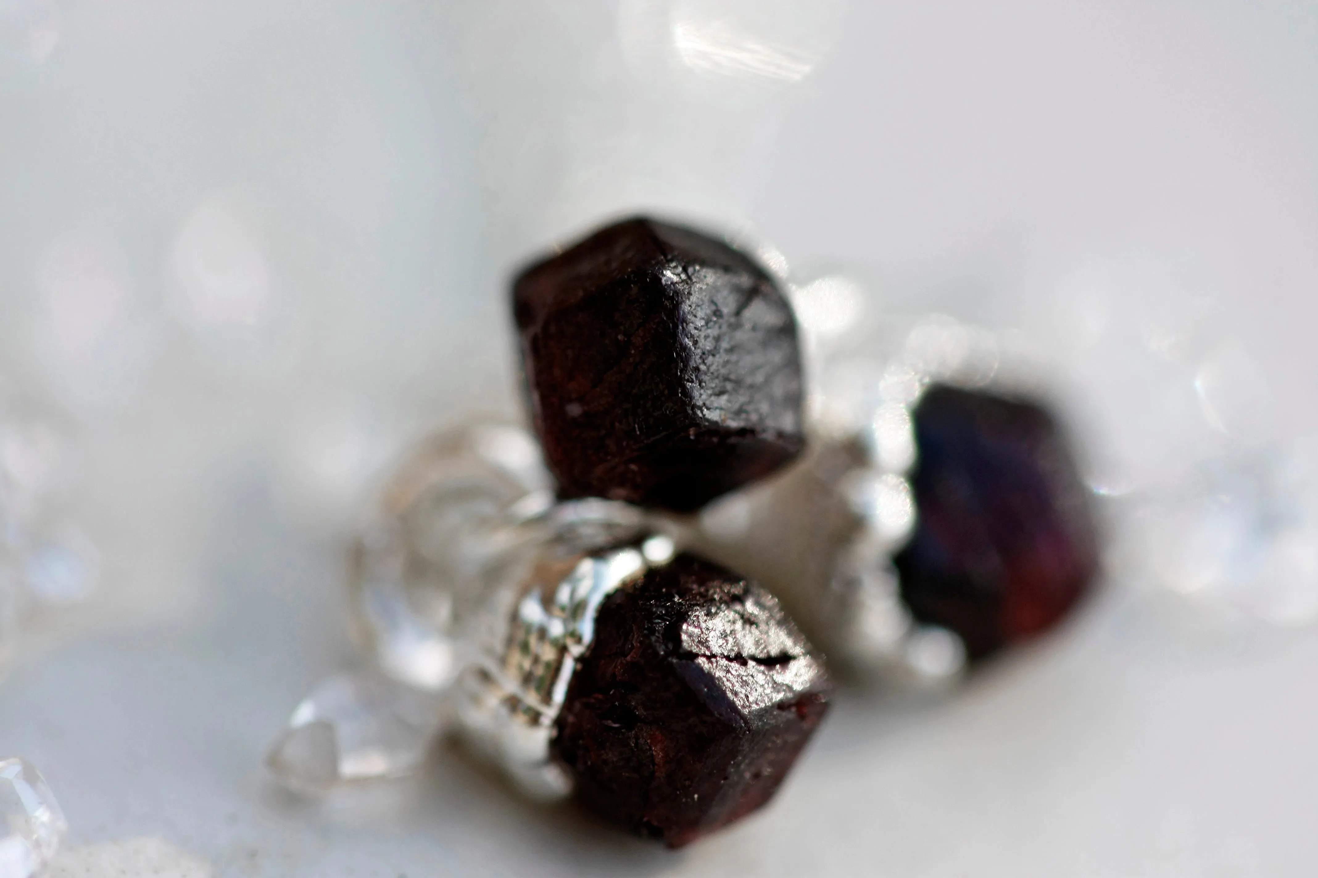 January Raindrops Necklace · Dark Garnet