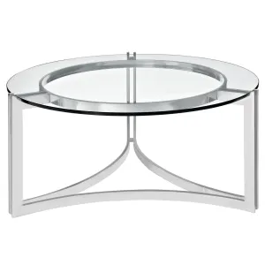Modern Tempered Glass Signet Stainless Steel Coffee table - Cocktail Table
