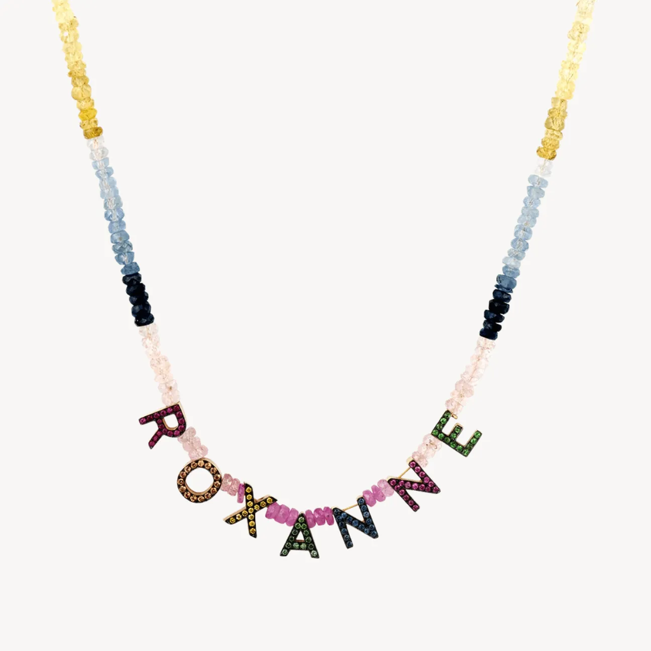 Personalised Rainbow Letter Beaded Necklace
