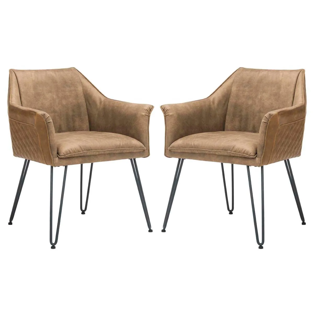 Safavieh Esme 19''H Mid Century Modern Leather Dining Chair, FOX1705