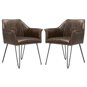 Safavieh Esme 19''H Mid Century Modern Leather Dining Chair, FOX1705