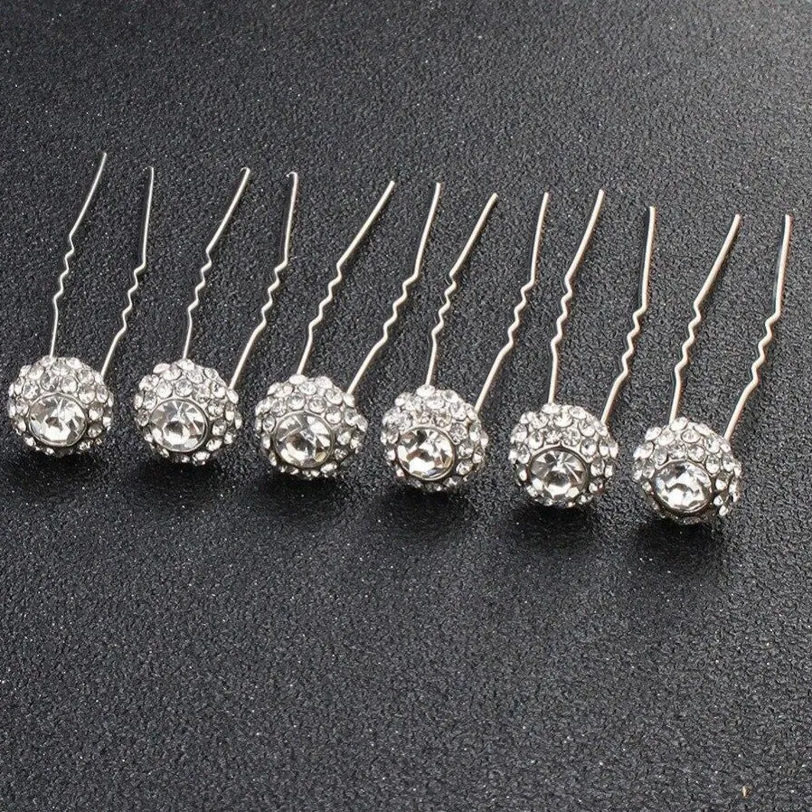 Sarah Crystal Ball Wedding Hair pins Accessories