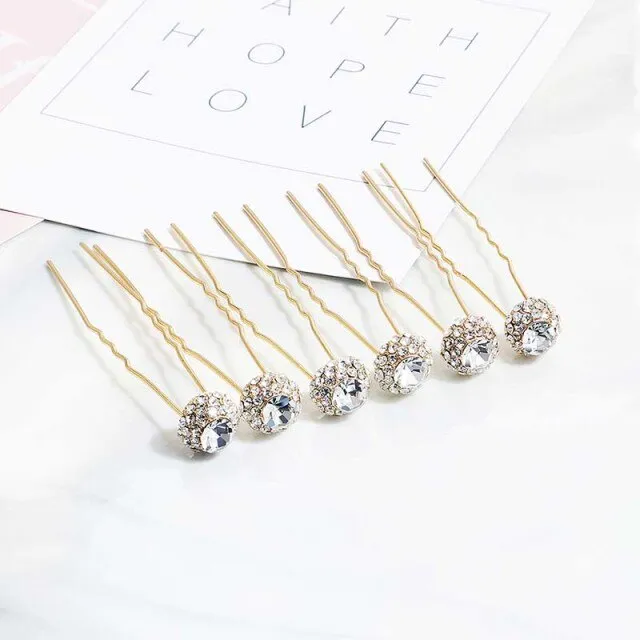 Sarah Crystal Ball Wedding Hair pins Accessories
