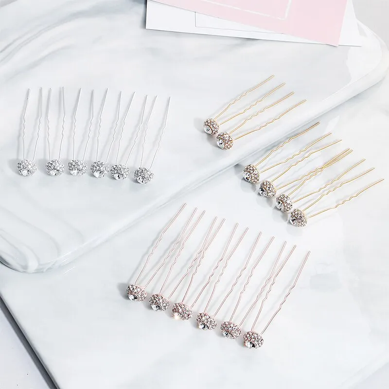Sarah Crystal Ball Wedding Hair pins Accessories