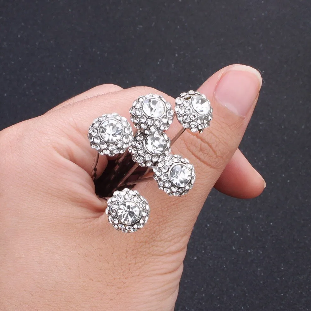Sarah Crystal Ball Wedding Hair pins Accessories
