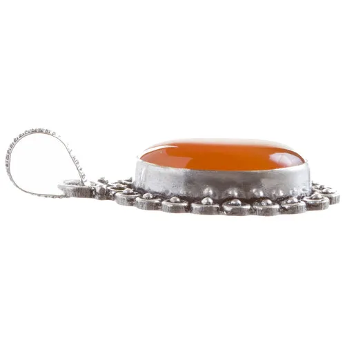 Sterling Silver Natural Gemstones Carnelian Pendant FJSVP2059