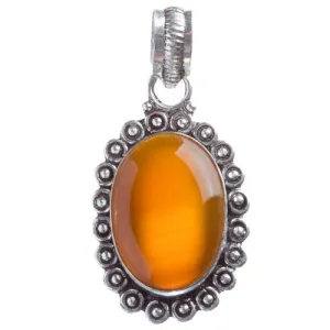 Sterling Silver Natural Gemstones Carnelian Pendant FJSVP2059