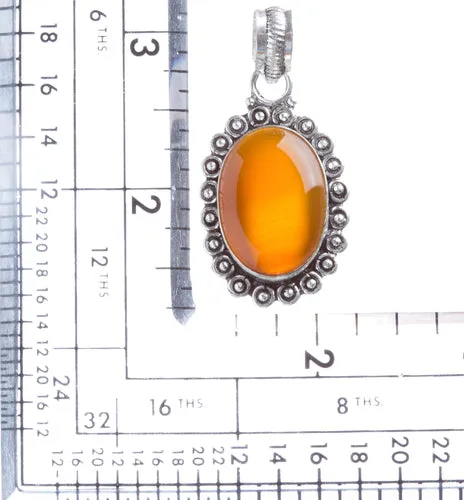 Sterling Silver Natural Gemstones Carnelian Pendant FJSVP2059
