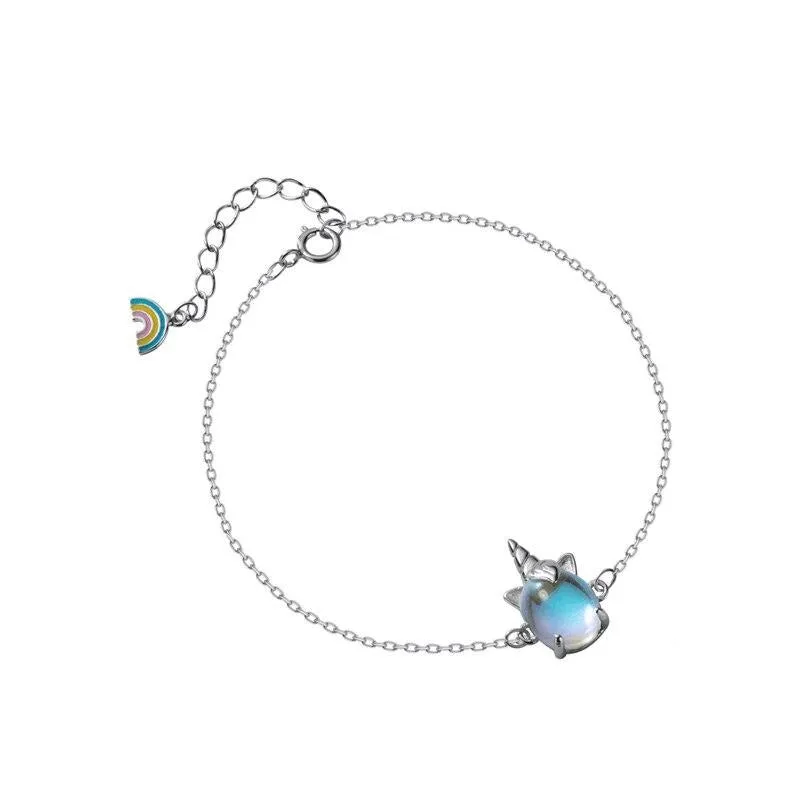 Sterling Silver Unicorn Bracelet Horn