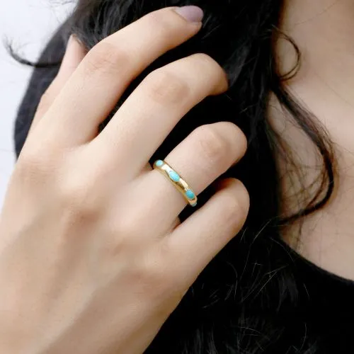 Turquoise Band Ring in US Size 6