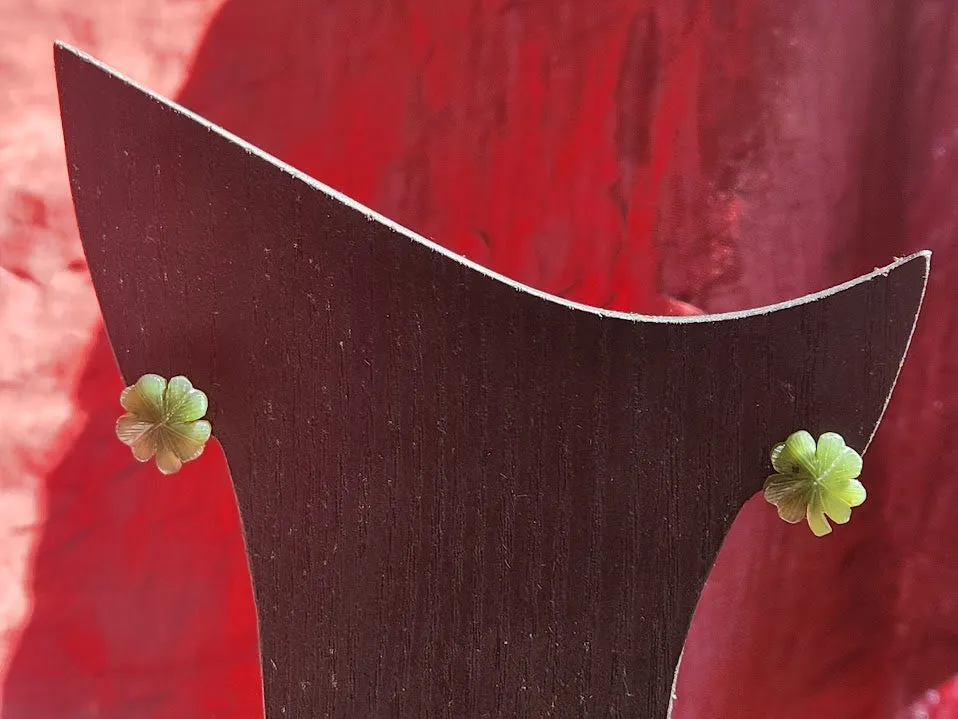Vintage Jade Shamrock Earrings