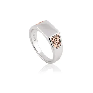 Welsh Royalty Signet Ring, Size P - Silver/Rose Gold - 3SWRSR/P